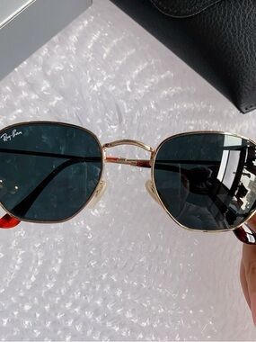 Ray-Ban Gold Frame Black Lens Women's Sunglasses